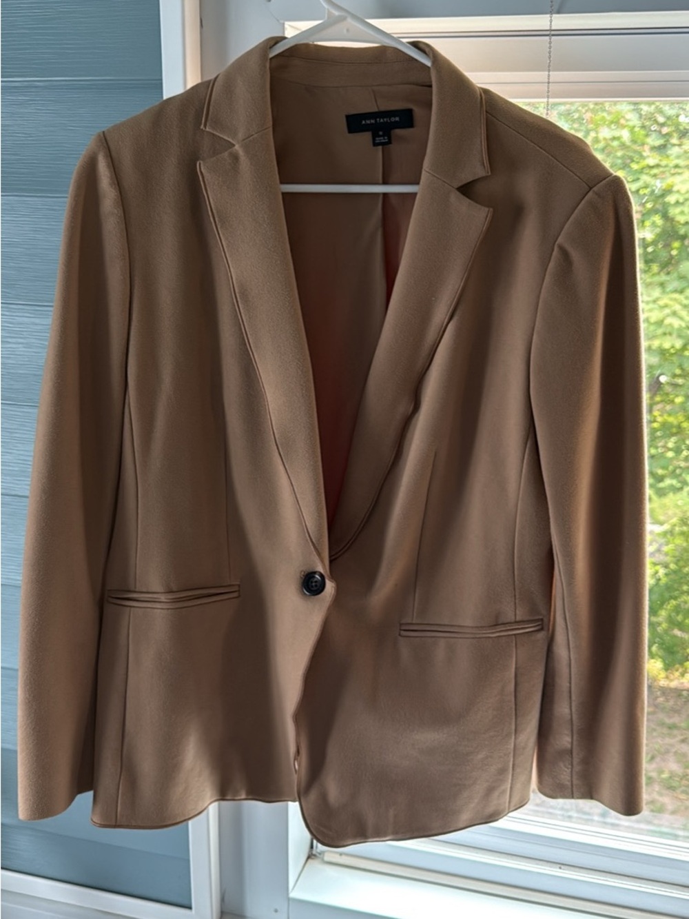 Ann Taylor Camel Single-Button Blazer
